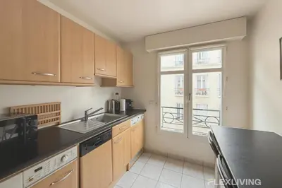 Cuisine ou kitchenette dans l'établissement Charming 45m two-bedroom apartment in Paris 15