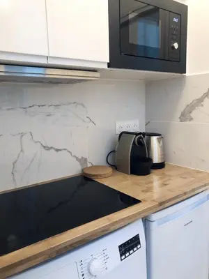 Cuisine ou kitchenette dans l'établissement Appartement moderne & cosy au cœur de Paris
