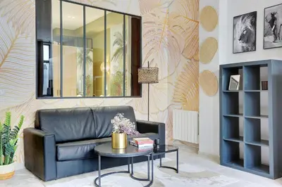 Coin salon dans l'établissement Modern flat - 1 bedroom 4 people - Montmartre