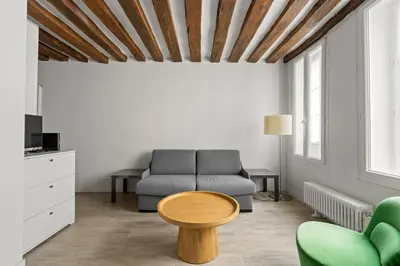 Coin salon dans l'établissement Appartement Typiquement Parisien