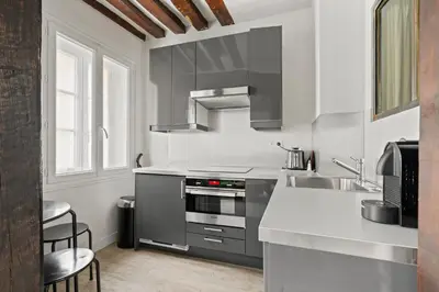 Cuisine ou kitchenette dans l'établissement Appartement Typiquement Parisien