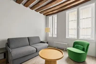 Coin salon dans l'établissement Appartement Typiquement Parisien
