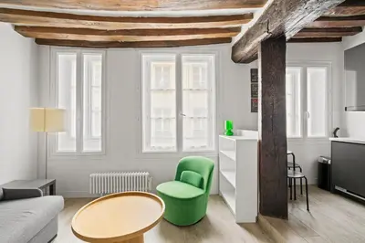 Coin salon dans l'établissement Appartement Typiquement Parisien