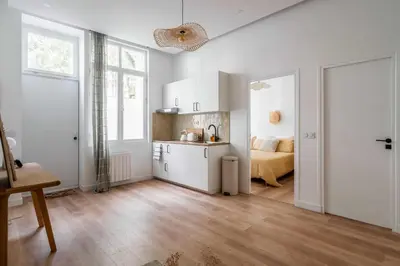 Un ou plusieurs lits dans un hébergement de l'établissement Modern apartment in the heart of Paris