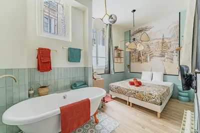 Salle de bains dans l'établissement Cozy flat with Jacuzzi 2bdr 2WC