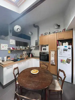 Cuisine ou kitchenette dans l'établissement Maison de ville jardin derrière cité U à Gentilly