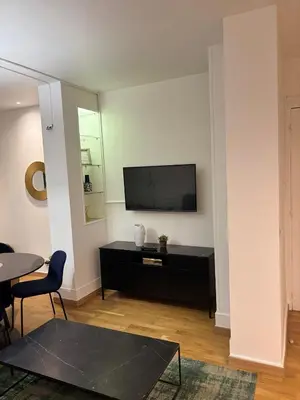 Télévision ou salle de divertissement dans l'établissement Appartement Tour Eiffel Marois