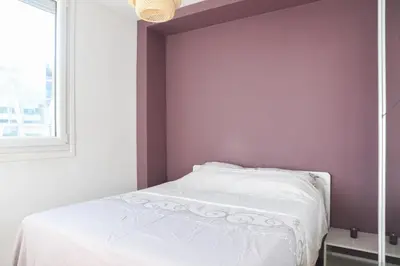Un ou plusieurs lits dans un hébergement de l'établissement Bright apartment for 4 in Le Kremlin-Bicêtre