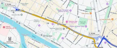Plan de l'établissement Duplex central Métro 1 5 8Direct Le Louvre