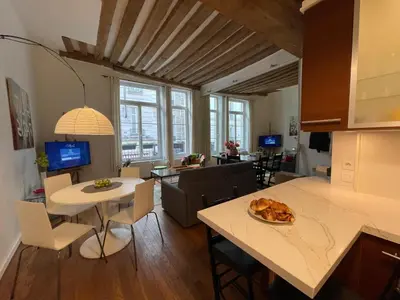 Télévision ou salle de divertissement dans l'établissement Delightful Dauphine Apartment Saint-Germain