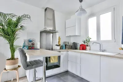 Cuisine ou kitchenette dans l'établissement Cosy et confortable appartement 4 personnes