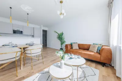 Coin salon dans l'établissement Charming apartment 2 BDR-3P - Gare Montparnasse-