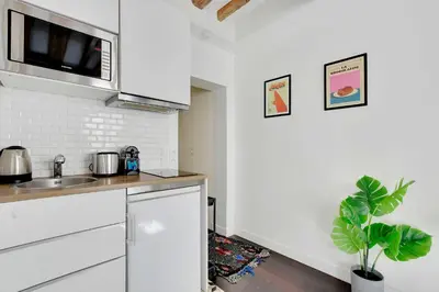 Cuisine ou kitchenette dans l'établissement Charming studio - 2P - Montmartre