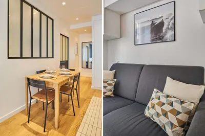 Coin salon dans l'établissement Charming Apartment-Bastille-Le Marais