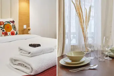 Un ou plusieurs lits dans un hébergement de l'établissement Luxury Suite in the Center of Paris