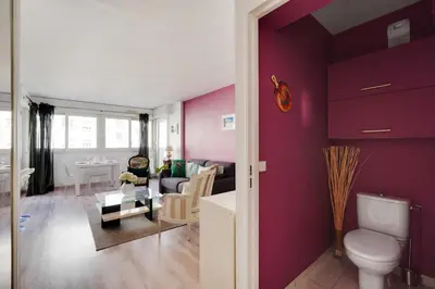 Coin salon dans l'établissement Modern apartment -1BR-2P- Boulogne-Billancourt