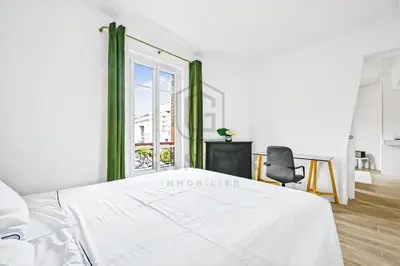 Un ou plusieurs lits dans un hébergement de l'établissement Gaspar- Passages- Comfort & proximity to Paris