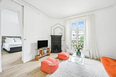 Un ou plusieurs lits dans un hébergement de l'établissement Gaspar- Passages- Comfort & proximity to Paris