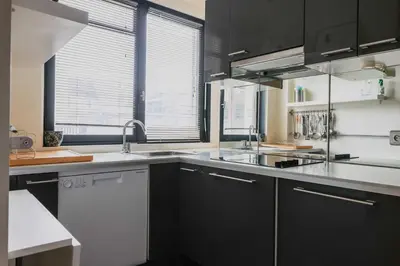 Cuisine ou kitchenette dans l'établissement Modern apartment -1BR-3P- Trocadero
