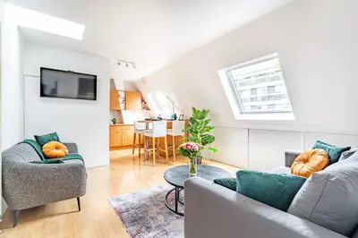Coin salon dans l'établissement Trocadero Eiffel cozy apartment