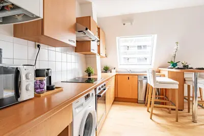 Cuisine ou kitchenette dans l'établissement Trocadero Eiffel cozy apartment
