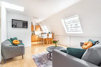 Coin salon dans l'établissement Trocadero Eiffel cozy apartment