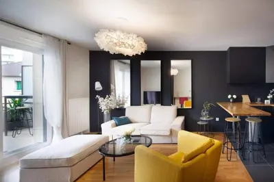 Coin salon dans l'établissement Bois-Colombes St Lazare 3 rooms Terrace