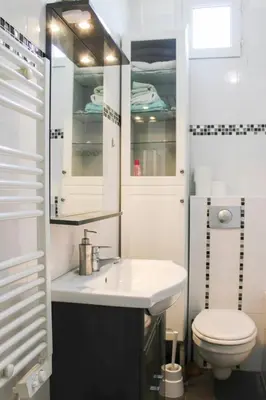 Salle de bains dans l'établissement Pleasant bright apartment at the gates of Paris