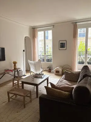 Coin salon dans l'établissement Family apartment near Marais in Oberkampf