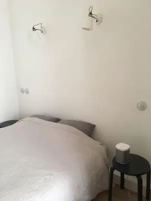 Un ou plusieurs lits dans un hébergement de l'établissement Family apartment near Marais in Oberkampf