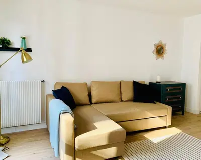 Coin salon dans l'établissement 598 Suite Bachelet - Cosy Apartment in Montmartre