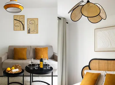 Coin salon dans l'établissement Suite L Ecouffes charme secret du Marais