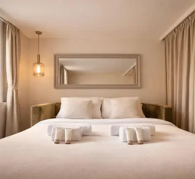 Un ou plusieurs lits dans un hébergement de l'établissement Notre Dame - Premium apartment for 4