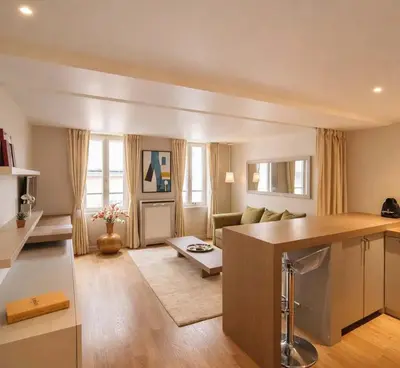 Un ou plusieurs lits dans un hébergement de l'établissement Notre Dame - Premium apartment for 4