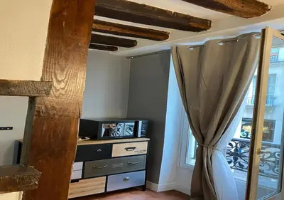 Cuisine ou kitchenette dans l'établissement Cosy Flat Near Le Marais