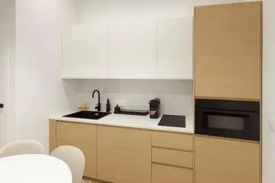 Cuisine ou kitchenette dans l'établissement Appartement duplex familiale 2 chambres Paris 13