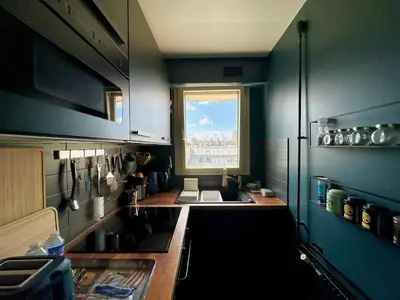 Cuisine ou kitchenette dans l'établissement L'Amelot - Studio avec terrasse Paris 11e