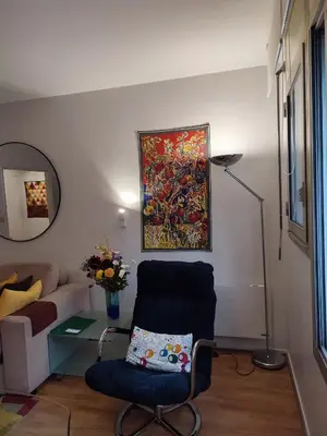 Coin salon dans l'établissement Appartement Paris Montparnasse
