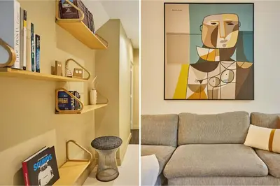 Coin salon dans l'établissement Stylish Apartment in Le Marais, Paris Centre