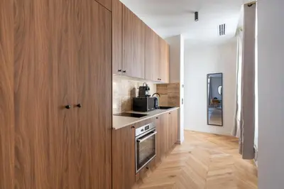 Cuisine ou kitchenette dans l'établissement Chic Paris Studio for 2 in Bastille
