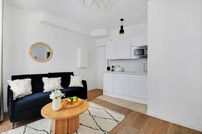 Cuisine ou kitchenette dans l'établissement Appartements Ramey