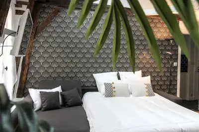 Un ou plusieurs lits dans un hébergement de l'établissement Welcoming apartment - 2BR 6P - Sentier