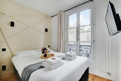 Un ou plusieurs lits dans un hébergement de l'établissement Modern Studio - 4P-1B - Gare de Lyon Bastille