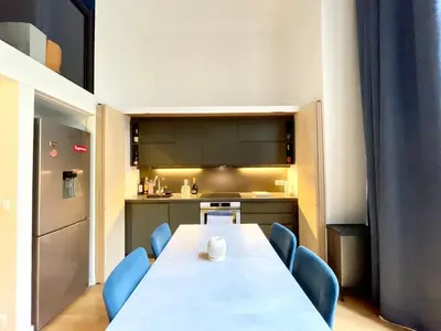 Cuisine ou kitchenette dans l'établissement Design and Artistic Loft Marais