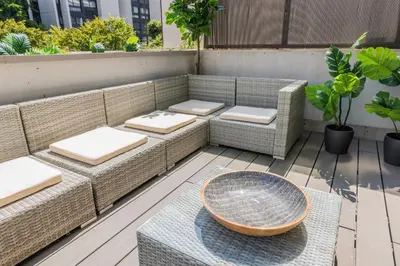 Coin salon dans l'établissement Superbe Appartement 1BDR - 2P Porte Maillot