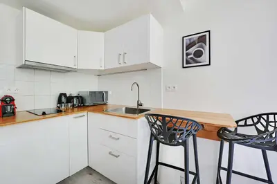 Cuisine ou kitchenette dans l'établissement Pleasant idyllic studio - 2P- Tolbiac - Place d'Italie