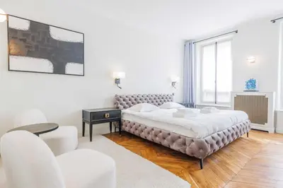 Un ou plusieurs lits dans un hébergement de l'établissement Exceptional apartment - Trocadero-16th - Mobility lease