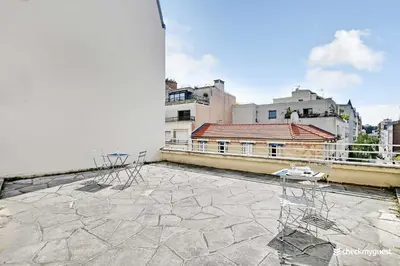 Balcon ou terrasse dans l'établissement Cosy Studio 2P - Parc Expositions 15eme arr