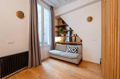 Coin salon dans l'établissement Cosy apt - 1BD - 4P - Montorgueil - Palais Royal