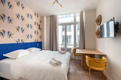 Un ou plusieurs lits dans un hébergement de l'établissement New Studio for 2 near Bastille
